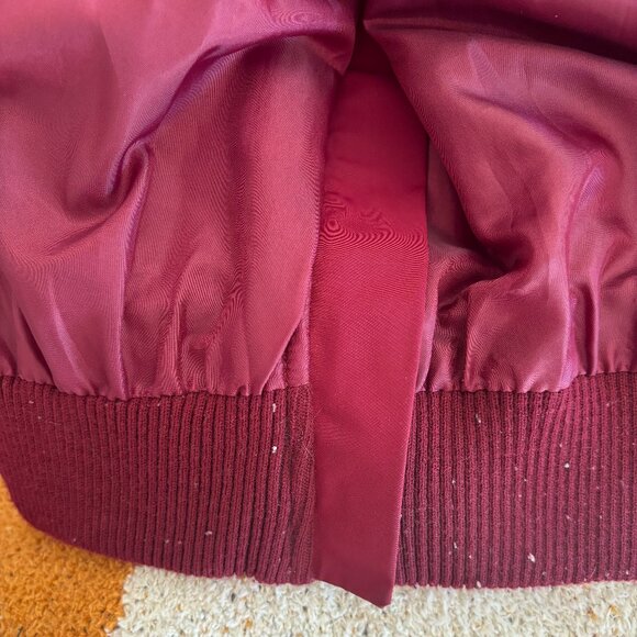 Madewell Side-Zip Bomber Jacket, Dusty Burgundy, Size Small - Picture 6 of 6
